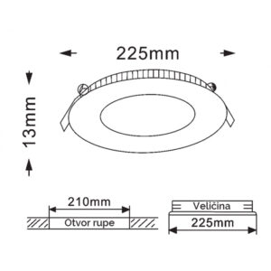 LED PANEL KA-C1 18W 4000K CRNI 18