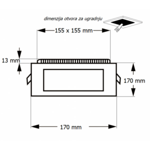 LED PANEL KA-S1 12W 6500K 18