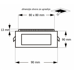 LED PANEL U/Z KNS1-03W 4000K 18