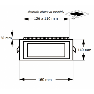 LED PANEL U/Z KNS2-12W 6500K 18