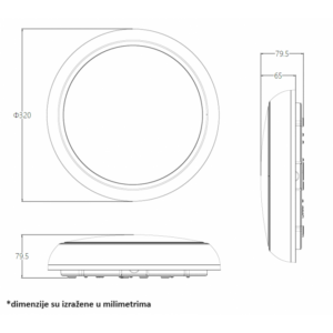 LED PLAFONJERA CDLED24 24/20/16W 3000/4000/6500K IP65 BELA 18