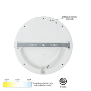 LED PLAFONJERA X09-300-24W 3000/4000/6500K IP65 BELA 18