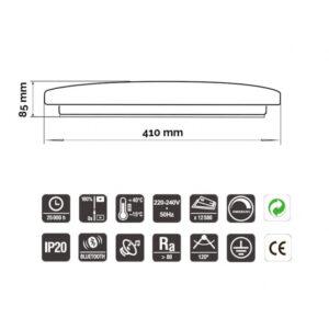 LED PLAFONJERA YL-CCT-010-24W RGB BLUETOOTH 18