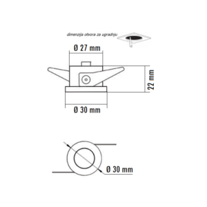 LED ROZETNA L0860-16 1W 3000K BELA 18