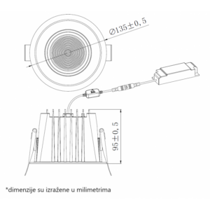 LED SVETILJKA CPS-Y4A15-D23 3000/4000/5000K 15W IP65 18