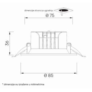 LED SVETILJKA HSM-DL00812 3000/4000/6000K 8W IP20 BELA 18