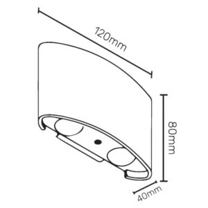 LED SVETILJKA JM-020 ZIDNA 4W 4000K IP54 CRNA 18