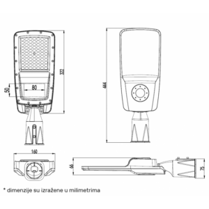 LED ULICNA SVETILJKA RX-H 50W 4000K 18