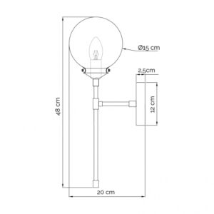 LUNA 209 ZIDNA LAMPA 1*E14 MESING 18