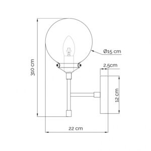 LUNA 208 ZIDNA LAMPA 1*E14 MESING 18