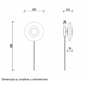 LUNA 241 ZIDNA LAMPA 8W 3000K 18