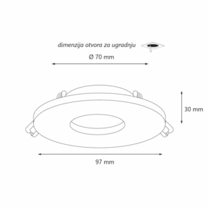 ROZETNA DDL22450 1*GU10 CRNA IP44 18