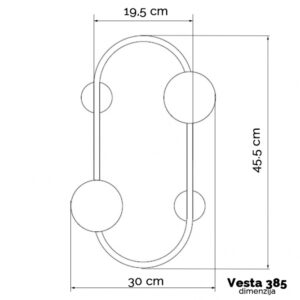 VESTA 385 ZIDNA LAMPA 2*G9 MESING 18