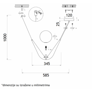 VESTA 448 VISILICA 1*G9 MESING 18