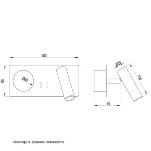 VESTA 478 ZIDNA LAMPA 3W+3W 3000K BELA 18