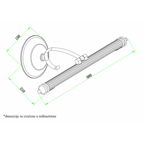 VESTA 499 ZIDNA LAMPA LED 8W 3000K BRONZA 18