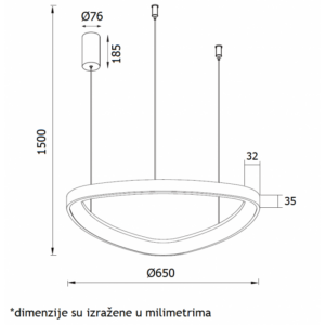 VESTA 520 VISILICA 48W 3000K BELA (O 650 mm) 18