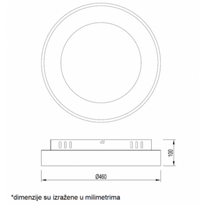 VESTA 527 PLAFONSKA SVETILJKA 29W 3000/4500/6000K TAMNO DRVO (O 460) 18