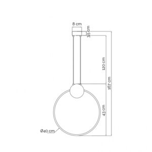 VESTA 563 VISILICA 25W 3000K CRNA/MESING 18