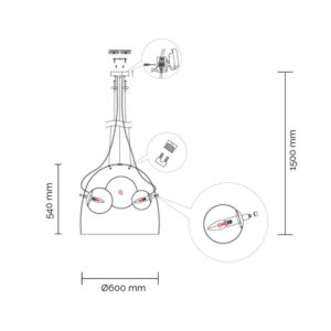 VESTA 572 VISILICA 3*E14 CRNA 18