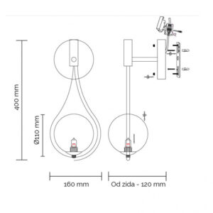 VESTA 576 ZIDNA LAMPA 1*G9 MESING 18