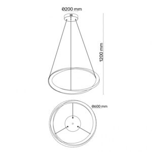 VESTA 585 VISILICA 45W 3000K CRNA 18