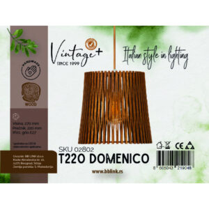 VINTAGE DOMENICO T220 VISILICA 1*E27 (O 220 mm, h-270 mm) – SKU02802 18