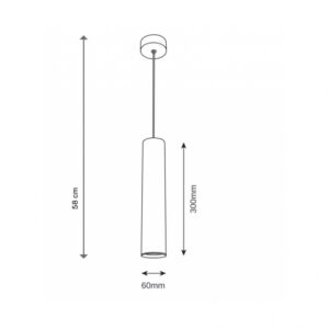 VISILICA JM-17432 1*GU10 CRNA (300mm) 18