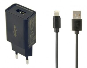 x-EG-UCSET-8P-MX CRNI Gembird punjac za telefone i tablete iPhone/iPad 5V/2.1A USB+8-pin USB kabl 1M