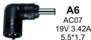 NPC-AC07 (A6) Gembird konektor za punjac 65W-19V-3.42A, 5.5×1.7mm (Acer-Dell-HP) 18