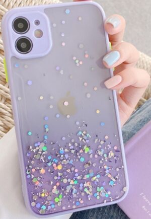 MCTK6-IPHONE 13 Mini * Furtrola 3D Sparkling star silicone Purple (139)