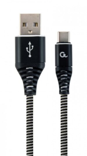 CC-USB2B-AMCM-1M-BW Gembird Premium cotton braided Type-C USB charging – data cable,1 m,black/white 18