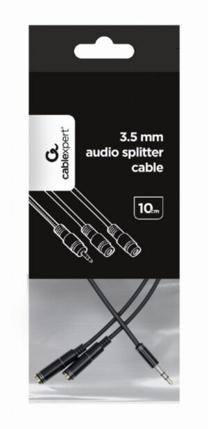 CCA-415-0.1M Gembird 3.5mm stereo plug to 2X3.5mm stereo socket 10cm audio splitter kabl 18