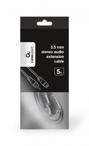 CCA-421S-5M Gembird 3.5mm stereo plug to 3.5mm stereo socket extension kabl 5m