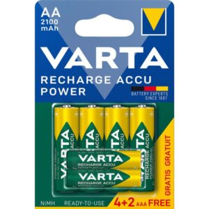 VARTA-567R2USO set od 6 PUNJIVE NiMH baterije 4xAA 2100mAh + 2xAAA 800mAh, Ready2use, cena po 1 kom. 18