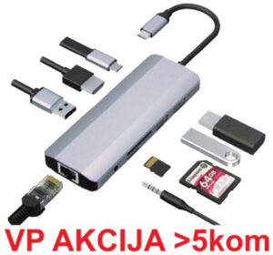 A-CM-COMBO9-03 ** Gembird USB Type-C 9-in-1 multi-port adapter USB-C+HUB+HDMI+PD+card+ RJ45 (2159) 18