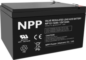 NPP NP12V-12Ah, AGM BATTERY, C20=12AH, T2, 151x98x95x100, 3,3KG, BLACK 18