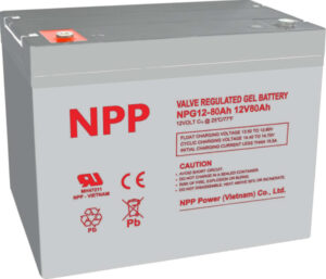 NPP NPG12V-80Ah, GEL BATTERY, C20=80AH, T16, 330x171x214x220, 22,6KG, Light grey 18