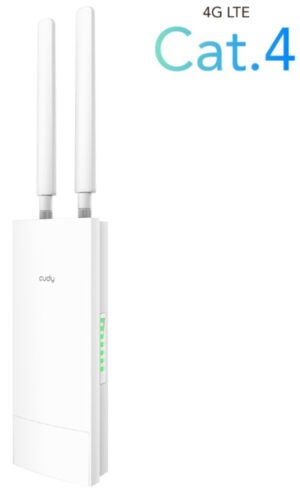 Cudy LT400 Outdoor 4G LTE Cat 4 N300 Wi-Fi Router, Nano SIM Slot, 10/100Mbps WAN/LAN 18