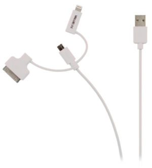 VLMP39410W1.00 Nedis 3 u 1 Sync and Charge Cable USB-A Male – Micro B Male 1.00 m White + 30-Pin Doc 18