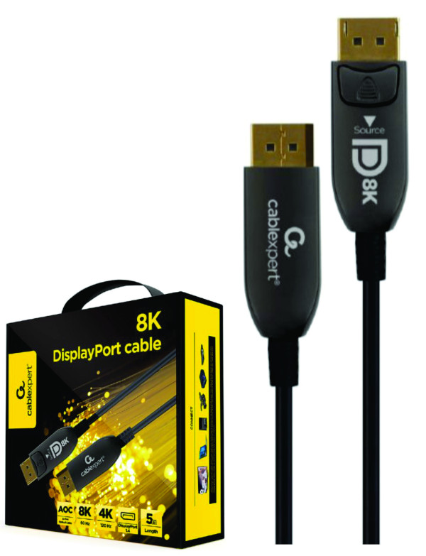 58612.jpg CC-DP8K-AOC-5M Gembird Active Optical Cables (AOC) DisplayPort v.1.4 (8K@60Hz/4K@120Hz) 5m