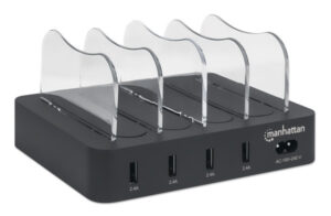 USB punjač 4-port Manhattan 102261 5V/2.4V/34W/držač za telefon Crni 18