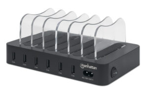 USB punjač 6-port Manhattan 102254 5V/2.4V/50W/držač za telefon Crni 18