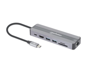 Docking station Manhattan 153928 7in1 USB-C – HDMI/2xUSB 3.0/LAN/CR/PD 87W 18