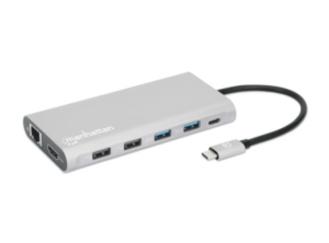 Docking station Manhattan 130660 12in1 USB-C – 3xHDMI/4xUSB/LAN/CR/PD 100W 18