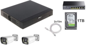 Dahua GMB-02 set 2 kamere CAM-IP5mp-HAQ60 POE swich Cudy 5mpx Audio 18