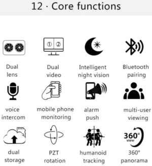 CAM-IP6MP-Q3 GMB kamera 6 mpix microSD iCSee xmeye pro app Two-way voice 2×3,6mm SIJALICNO GRLO E27 18