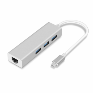 Adapter Type C na 3 USB 3.0 + RJ45 Gb JWD-T5 srebrni 18