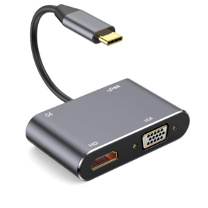 Adapter Type C na HDMI VGA PD USB3.0 4 u 1 sivi 18