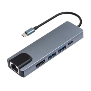 Adapter Type C na LAN Gb, Type C, 2xUSB 3.0 i HDMI 5u1 20cm kabl 18